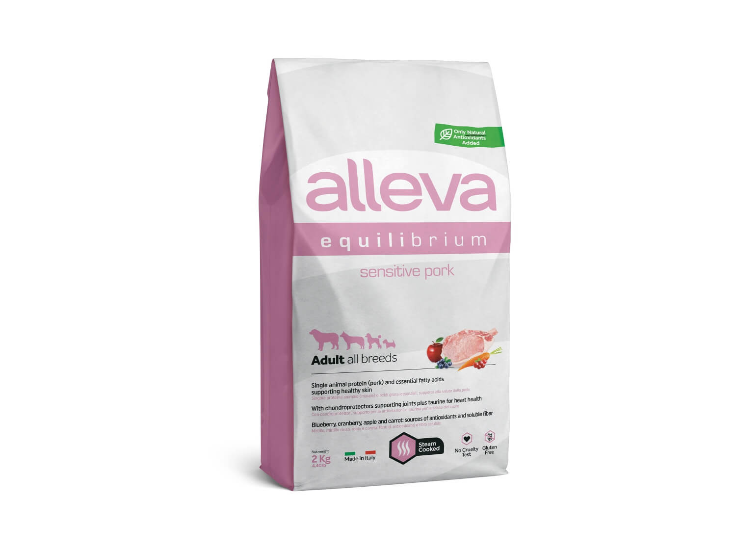 alleva13 ALLEVA EQUILIBRIUM SENSITIVE PORK ADULT DOG ALL BREEDS 2KG (ΧΟΙΡΙΝΟ) - Image 1
